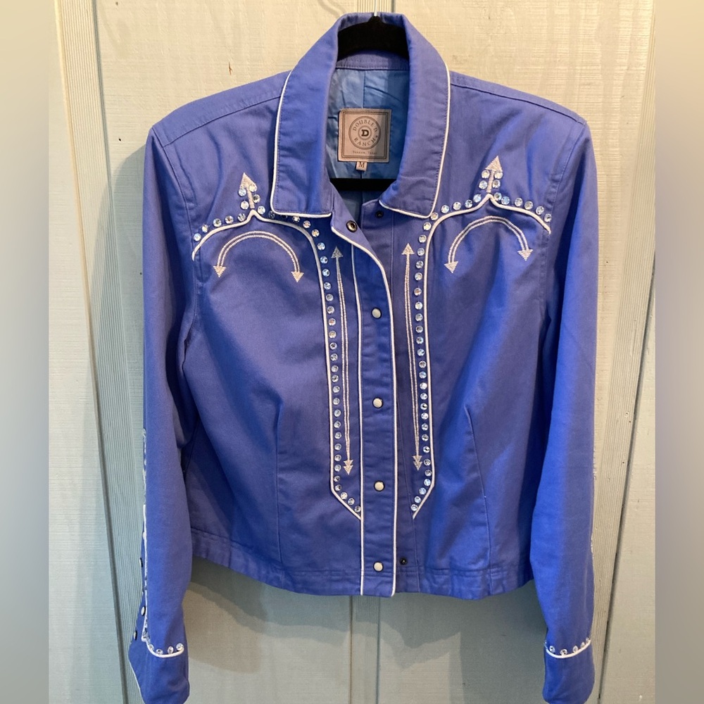 DD Ranchwear Embroidered Blue Women's Jean Jacket